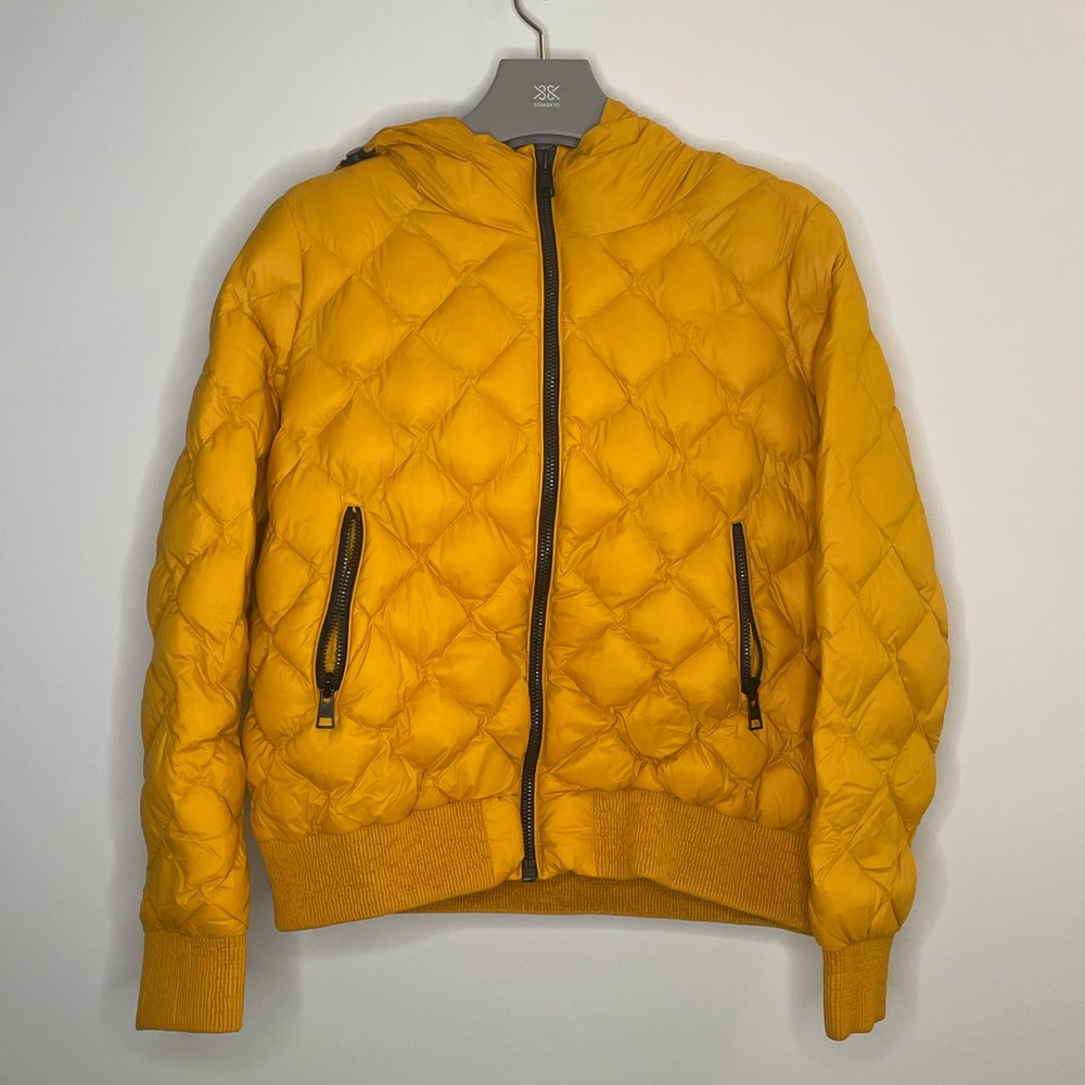 Senna Lightweight Down Bomber Jacket with Diamond Quilting - L - Ochre